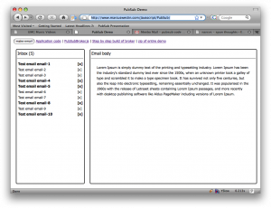 PubSub demo email front end Demo of the PubSub library - an email client